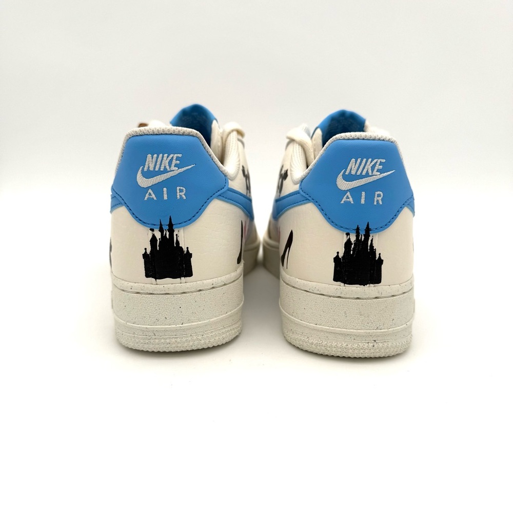 NWT New Custom Nike Air Force 1 AF1 Disney Cinderella Gus Gus Shoes 9.5 Castle - Picture 6 of 7